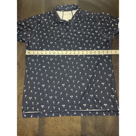 BONOBOS GOLF Slim Fit Polo Shirt Mens Medium Navy‎ Palm Tree Golf Short Sleeve - Picture 7 of 8